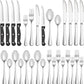 24Pcs Silverware Set with Steak Knives Service for 4Stainless Steel Flatware Set