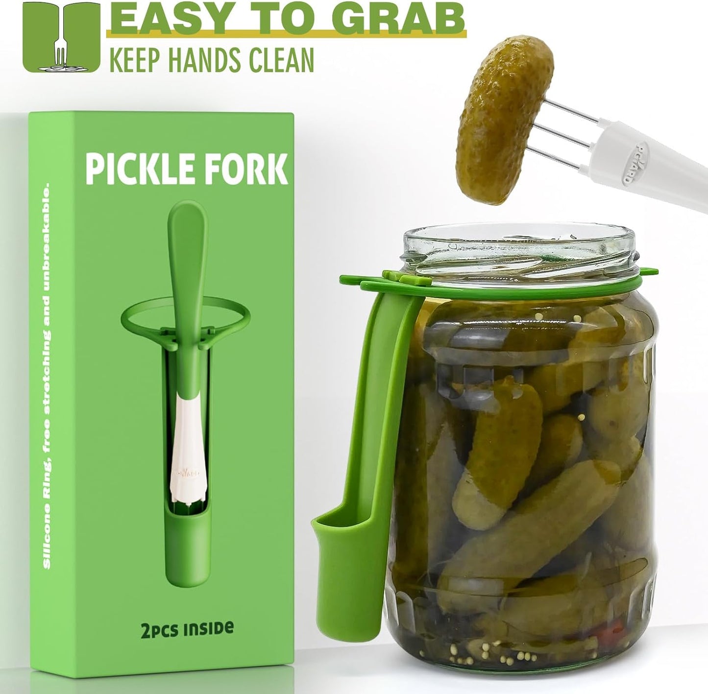 2 Pack Pickle Fork Pickle Grabber Tool pickle Picker for the Jar