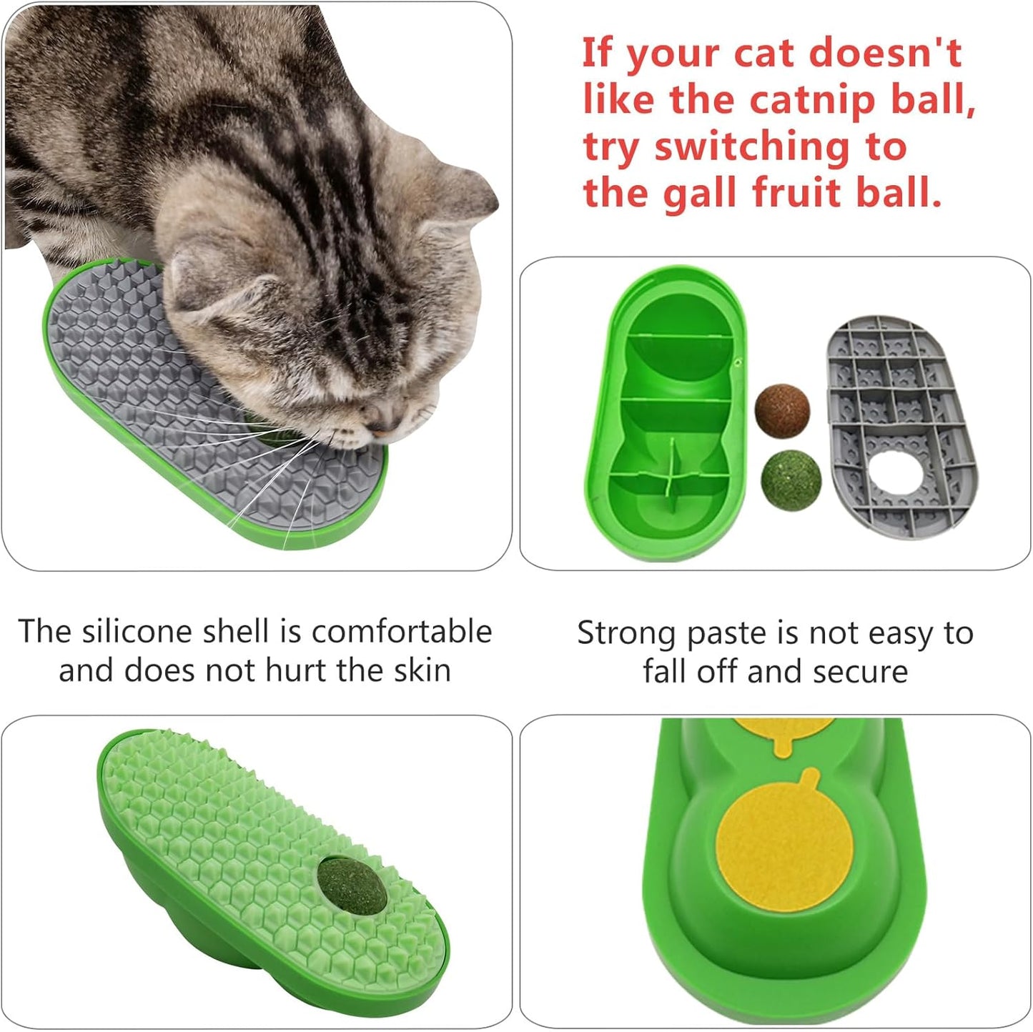 Catnip Wall Balls for Cats Lick Cat Face Scratchers