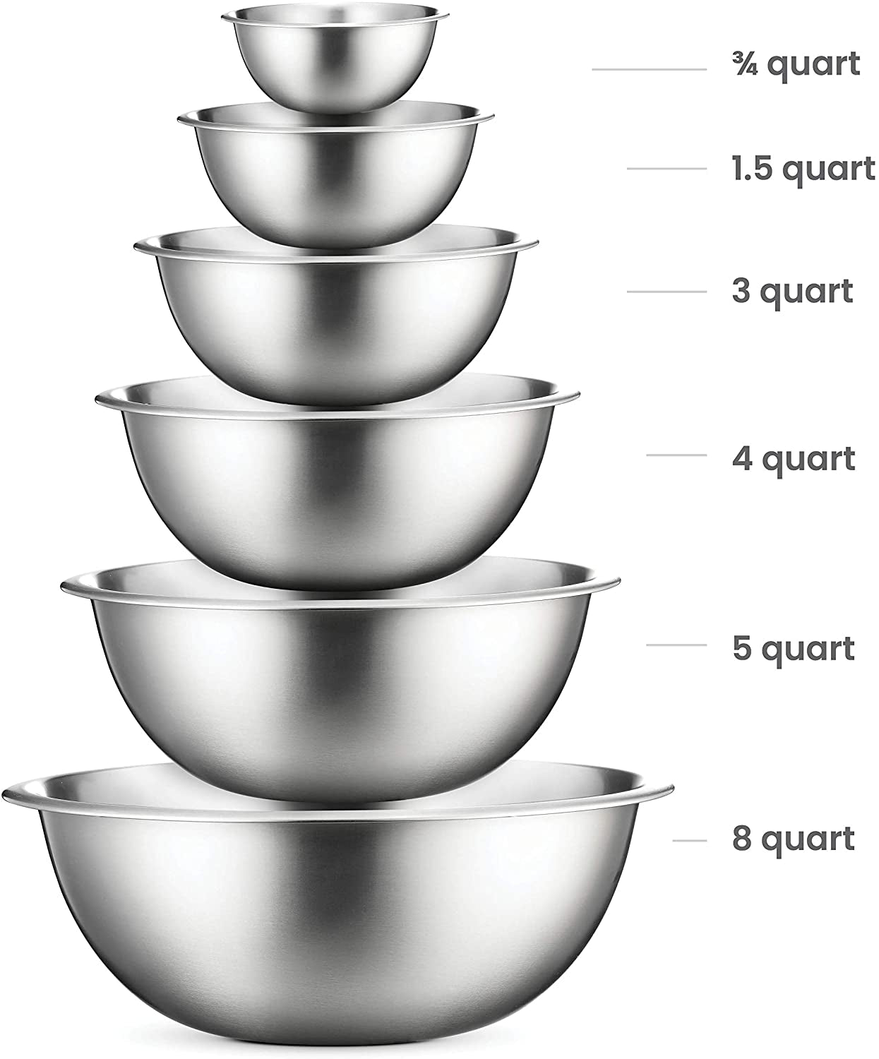 Stainless Steel Mixing Bowls Set for Kitchen Dishwasher Safe Nesting Bowls