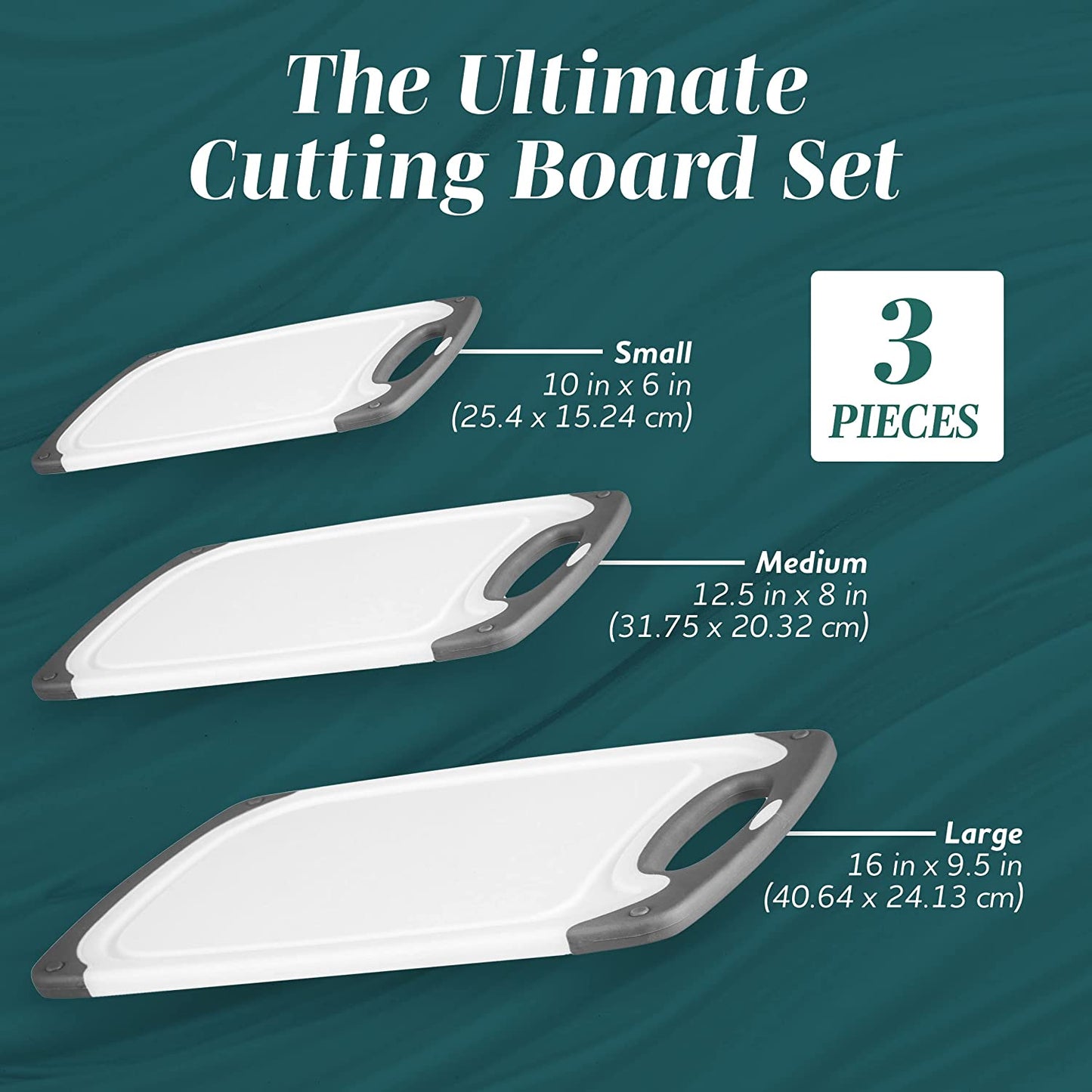 Cutting Boards for Kitchen BPA Free Chopping Board 3-Pack W/Different Sizes