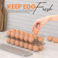 Egg Container with Lid and Handle for Refrigerator Pack of 2 Clear Stackable