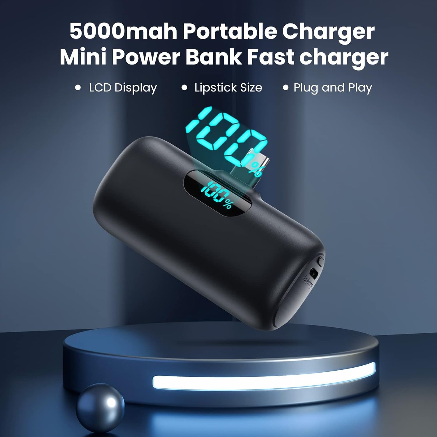  2 Pack Mini Portable Charger 5000Mah Power Bank 3A PD USB C Cell Phone Portable Power