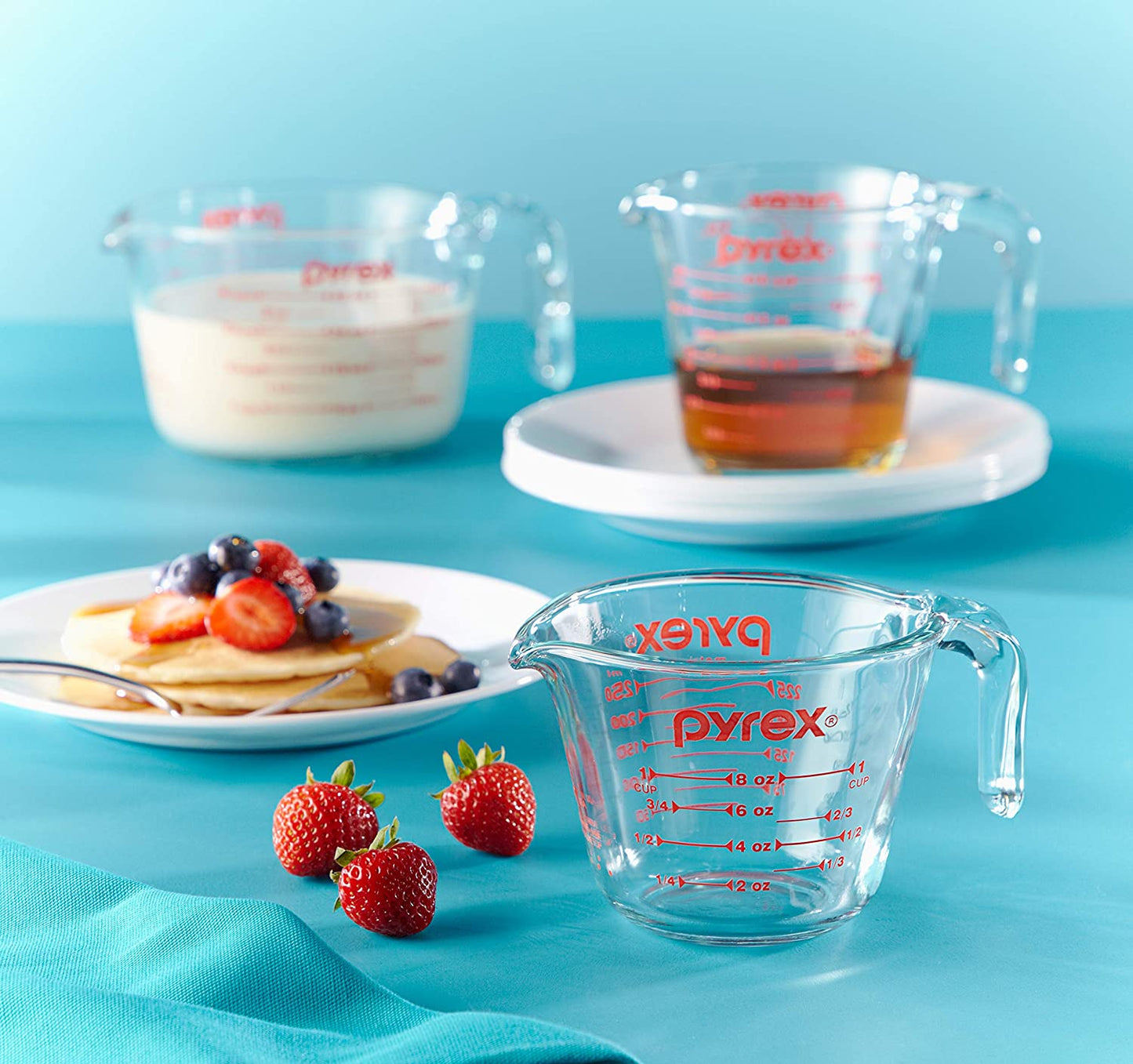 1118990 3PC Glass 1 Cup 2 Cup 4 Cup 3 PC Measuring Cup Set