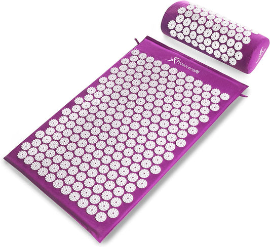 Acupressure Mat and Pillow Set for Back Neck Pain Relief and Muscle Relaxation