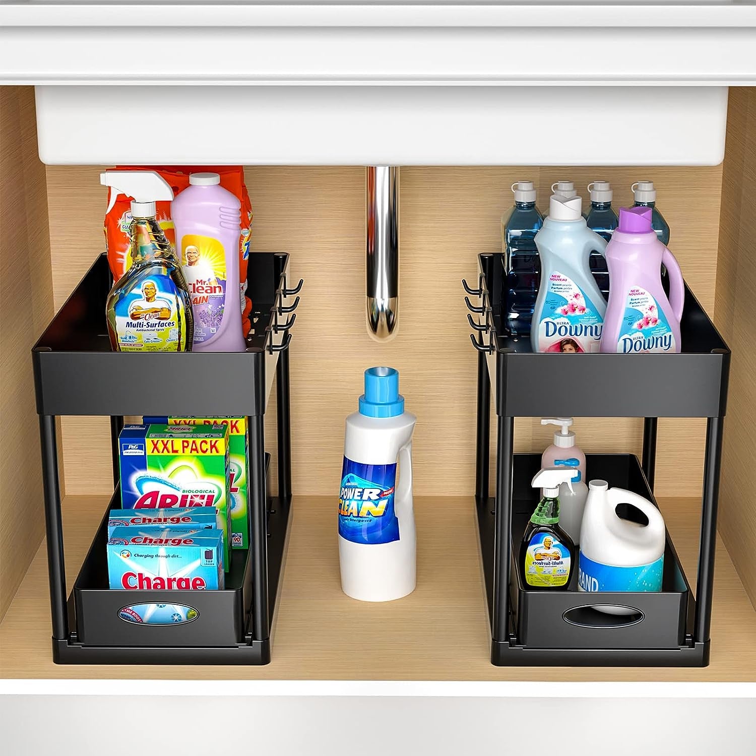 under Sliding Cabinet Basket Organizer 2 Tier under Sink Organizers Black under Sink Storage