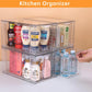 4Pack Large Stackable Kitchen Storage Drawers  Clear Foods Organizer Bins