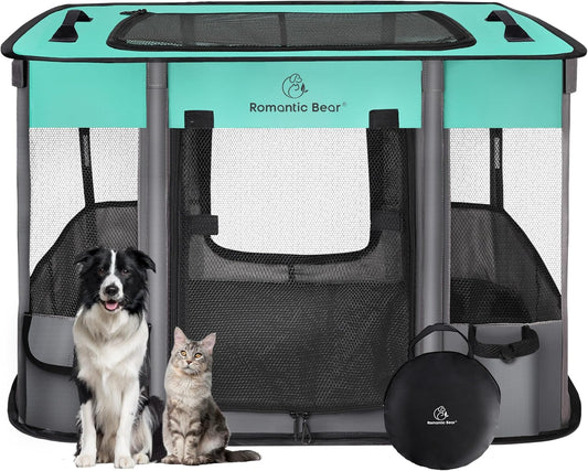 Dog Playpen Pet Playpen Foldable Dog Cat Playpens Portable Exercise Kennel 