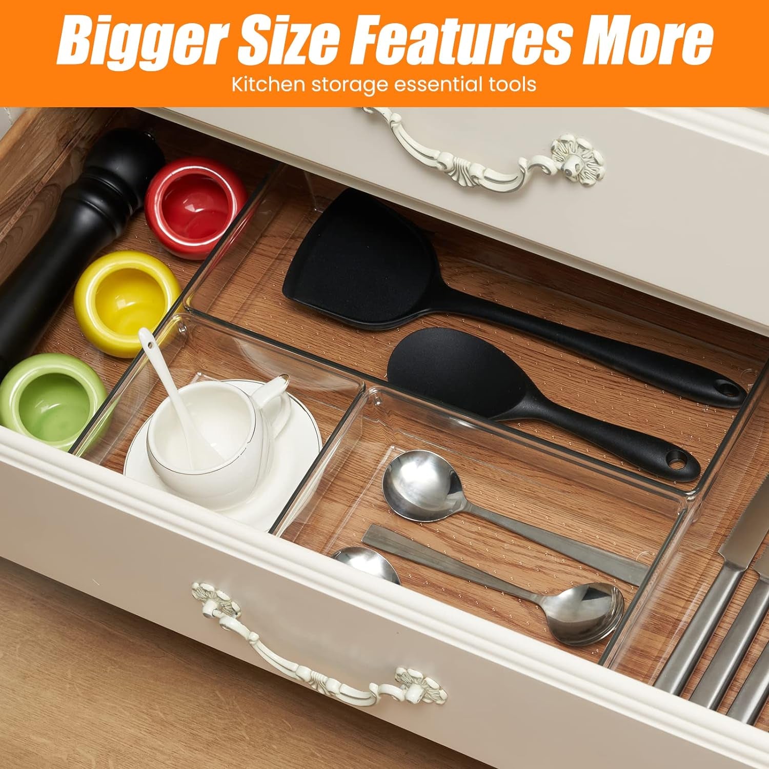 Acrylic Non Slip Non Cracking Kitchen Drawer Storage Tray Divider