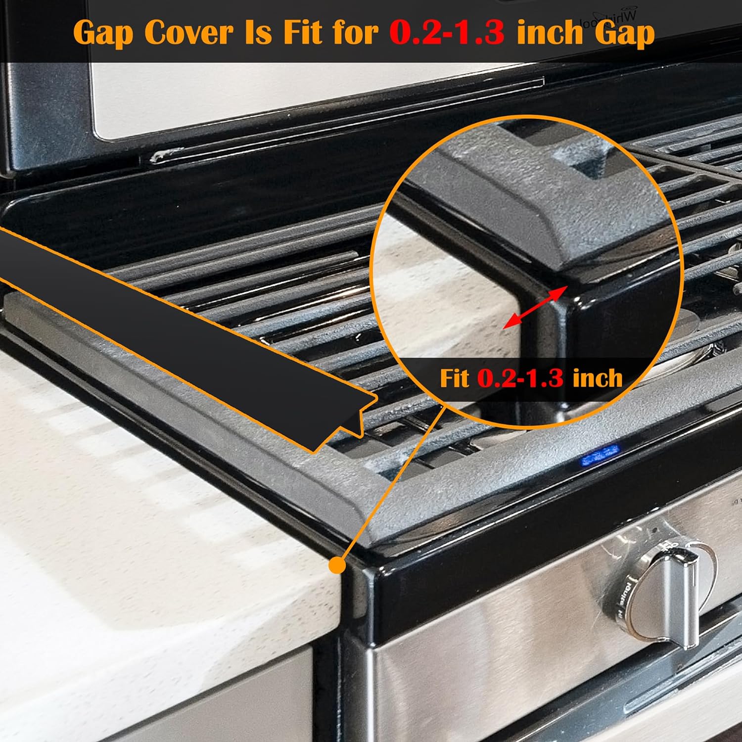 Silicone Stove Counter Gap Cover  Filler by  25 Long Sealing Spills between Kitchen