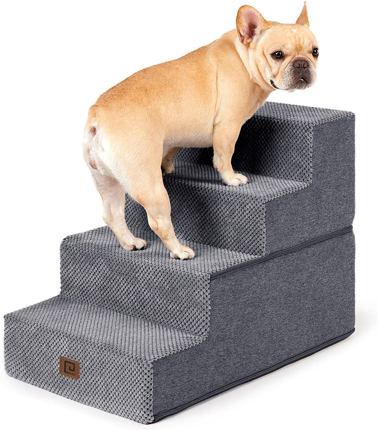 Dog Stairs for Bed 18 H  4 Step Dog Steps for High Bed  Pet Steps for Small Dogs