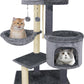 35  Fashion Design Cat Tree with Cat Condo and Scratching Ramp for Indoor 