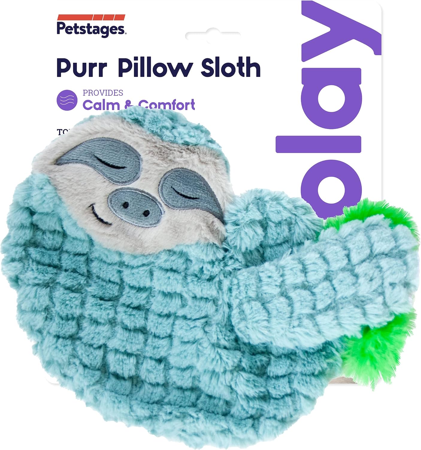 Purr Pillow Snoozin  Sloth Soothing Plush Cat Toy