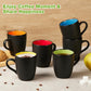 6 Pack Porcelain Coffee Mugs Set 12 Ounces Ceramic Coffee Mugs Matte Black 