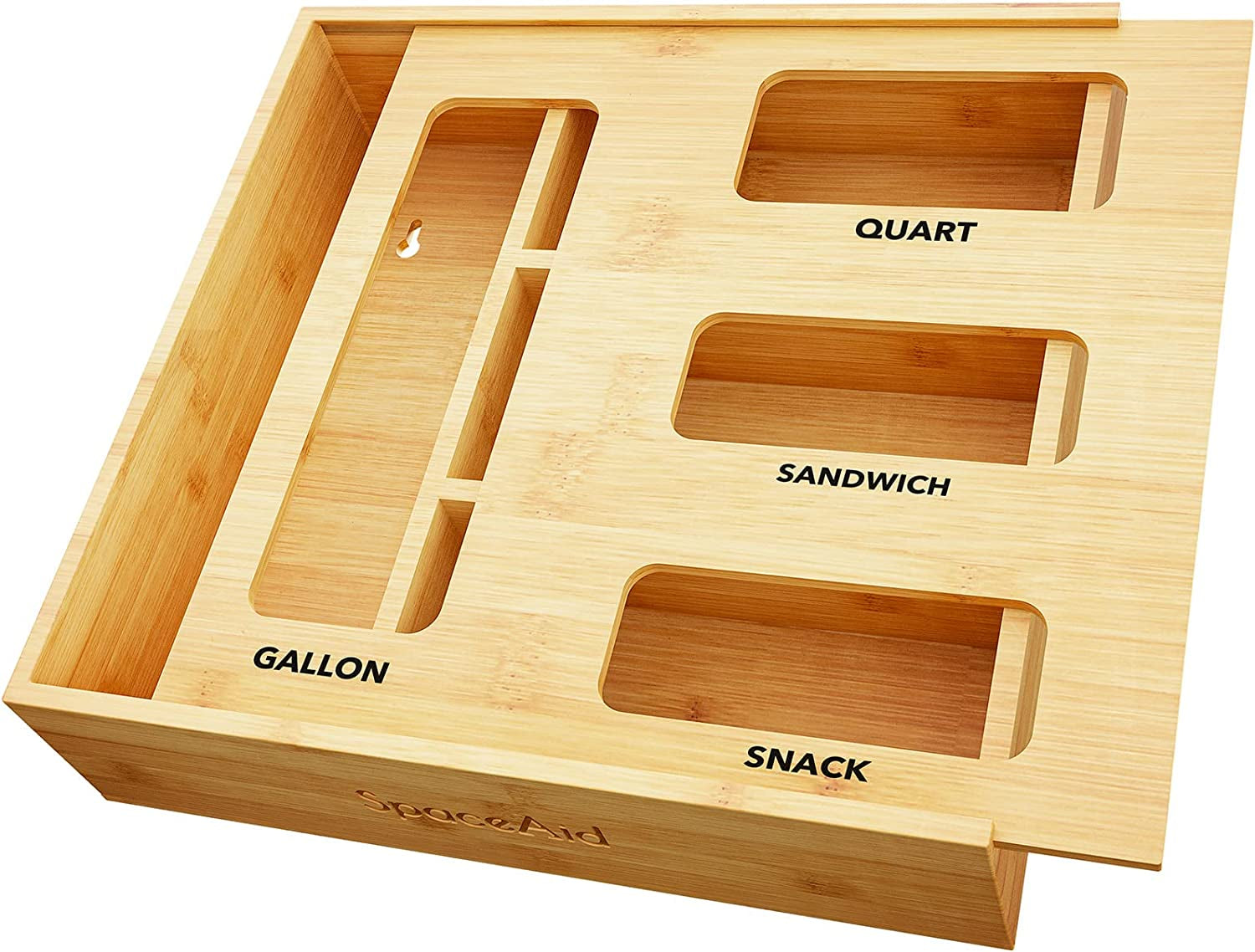 Bag Storage Organizer for Kitchen Drawer Bamboo Organizer Compatible