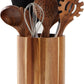 Acacia Wood Utensil Holder for Kitchen Counter 360° Rotating 7.2 Large Cooking Utensil Holder