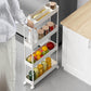 Slim Storage Cart 4 Tier Bathroom Storage Organizer Rolling Utility Cart