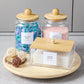 Glass Jars and Dryer Sheet Holder with Bamboo Lids Dispenser  