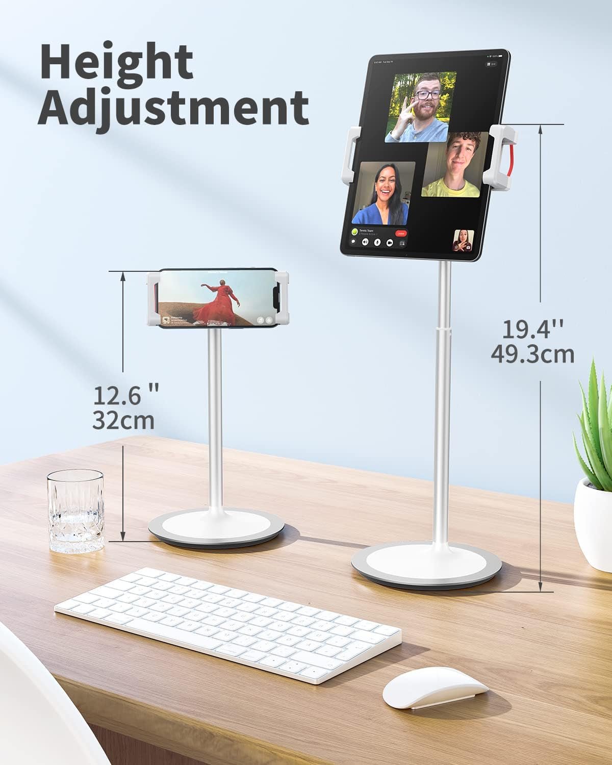 Tablet Stand Holder Height Adjustable Portable Monitor Stand 360 Degree Rotating