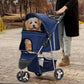  Foldable Dog Cat Cage Jogger Stroller with Weather Cover for All