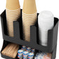 6 Compartment Upright Breakroom Coffee Condiment and Cup Storage Organizer