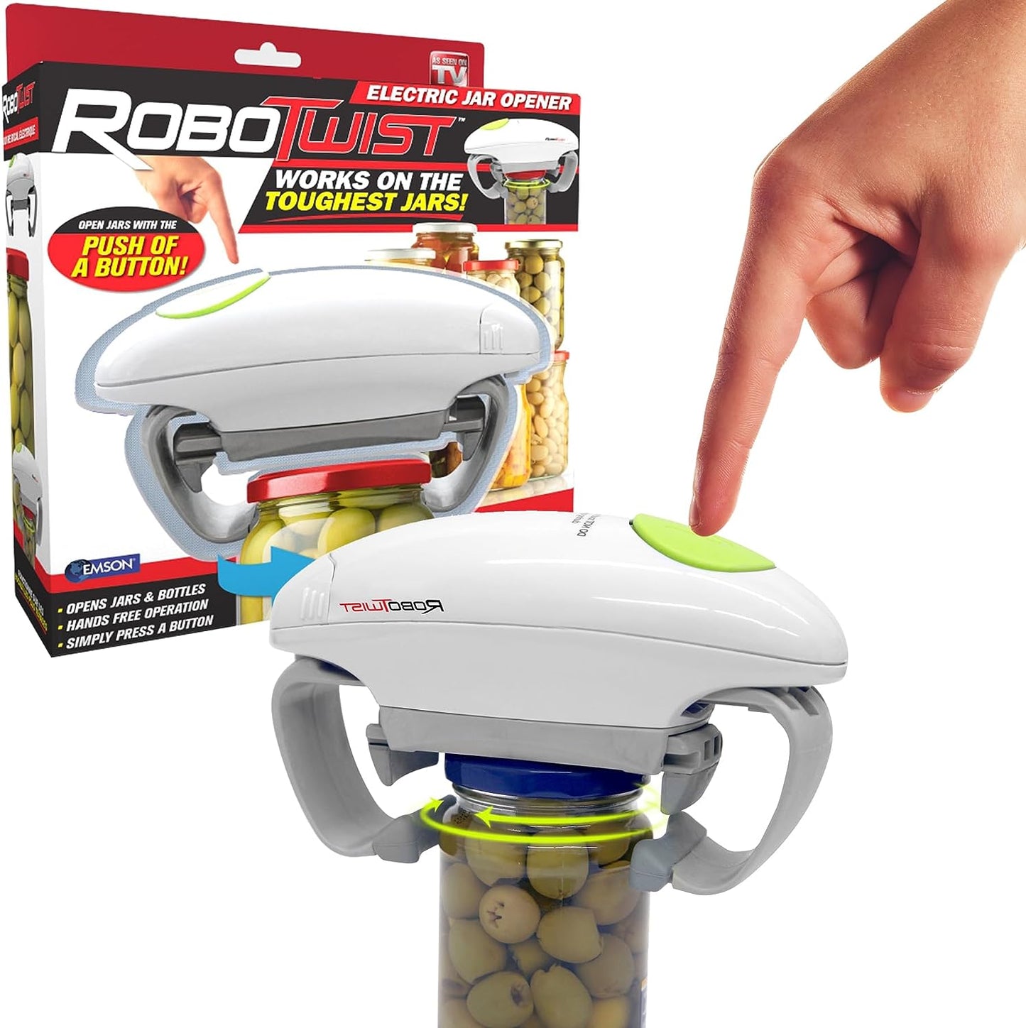 Robotwist Jar Opener Automatic Jar Opener Deluxe Model with Improved Torque