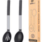 Pack of 2 Large Silicone Cooking Spoons Non Stick Solid Basting Spoon