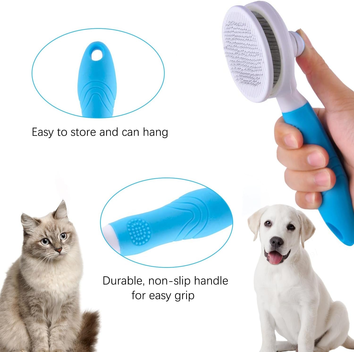 Cat Grooming Brush Self Cleaning Slicker Brushes 