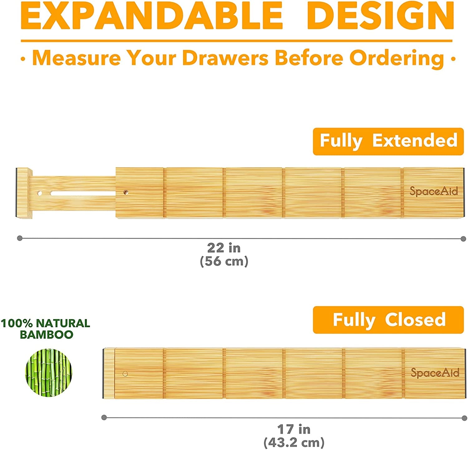 Bamboo Drawer Dividers with Inserts and Labels Kitchen Adjustable Drawer Organizers