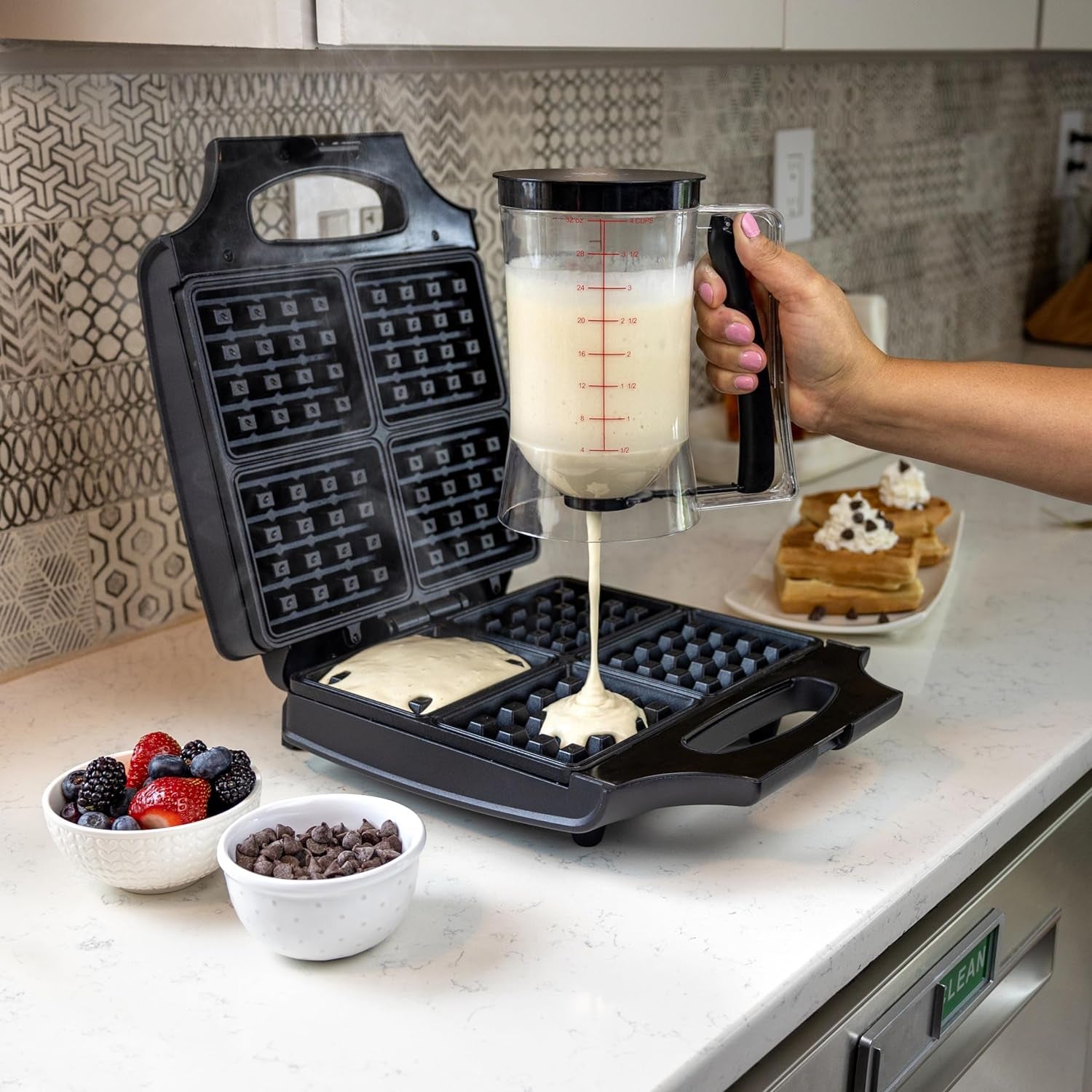 Pancake Batter Dispenser Baking Tool for Cupcakes Crepes Waffles Muffins