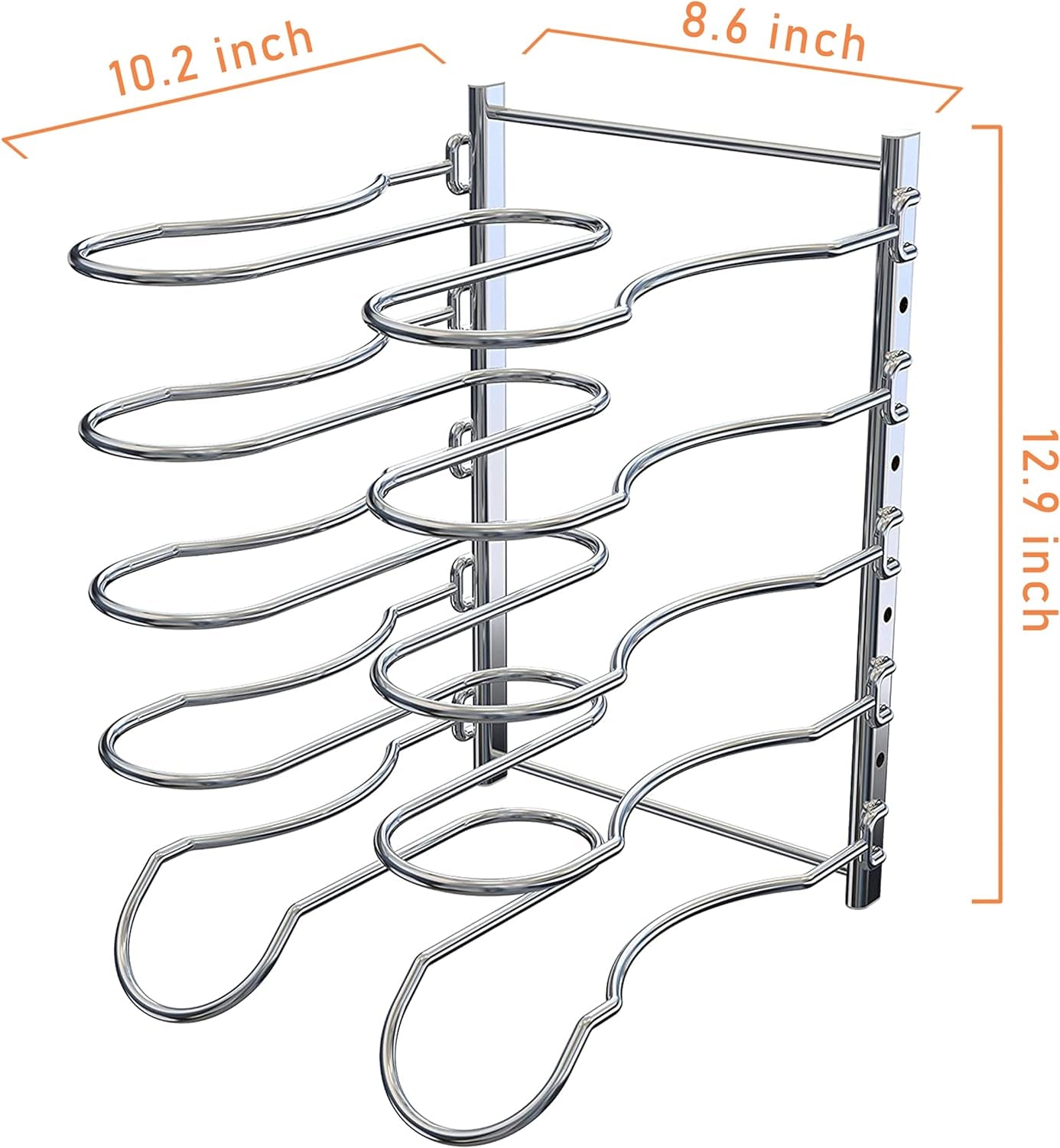 Metal Heavy Duty Pan Rack Pot Lid Rack Kitchen Cabinet Pantry Cookware 