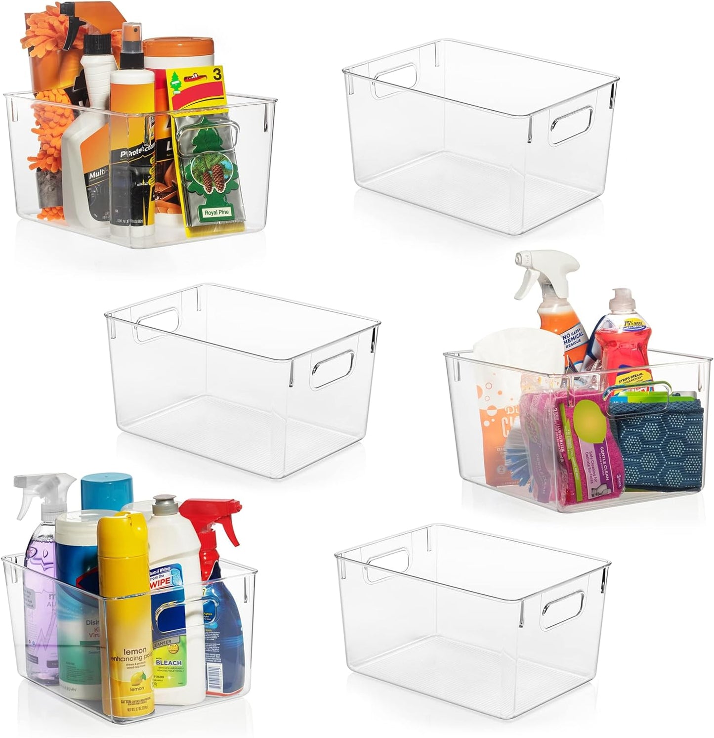 Clear Plastic Storage Bins  Pantry Organizers & Storage Containers Cabinet 