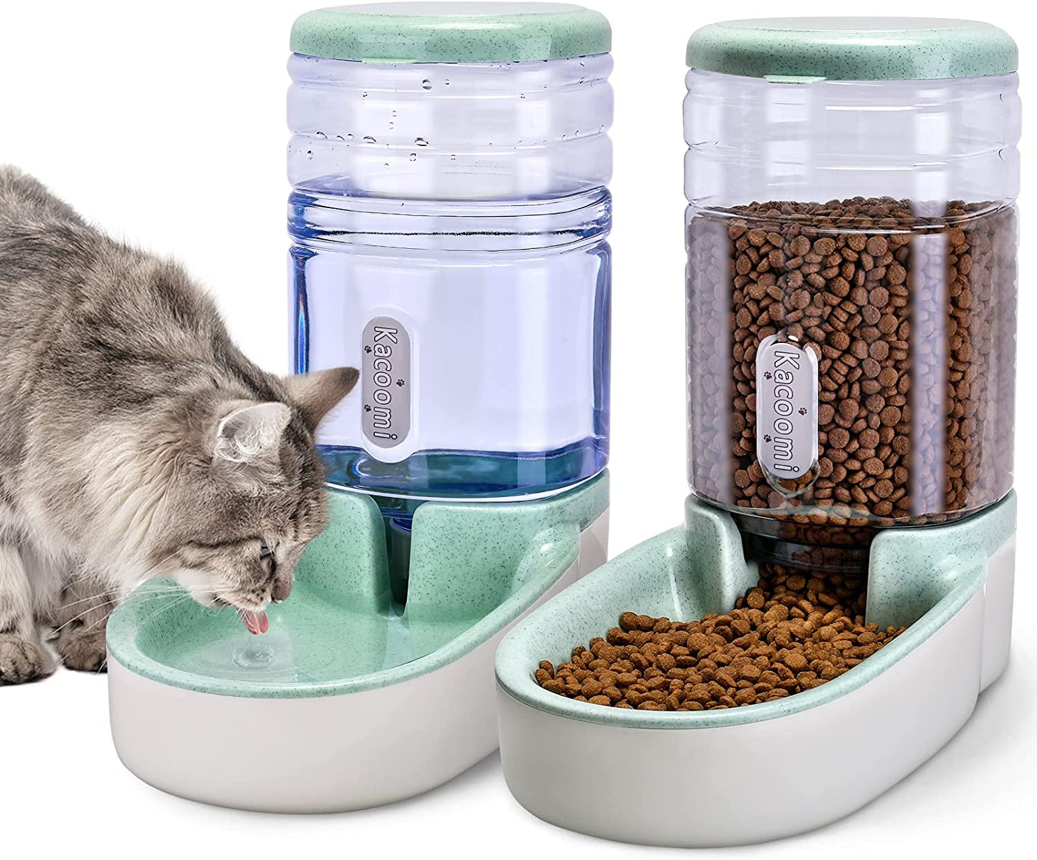 Automatic Dog Cat Feeder and Water Dispenser Gravity Food  