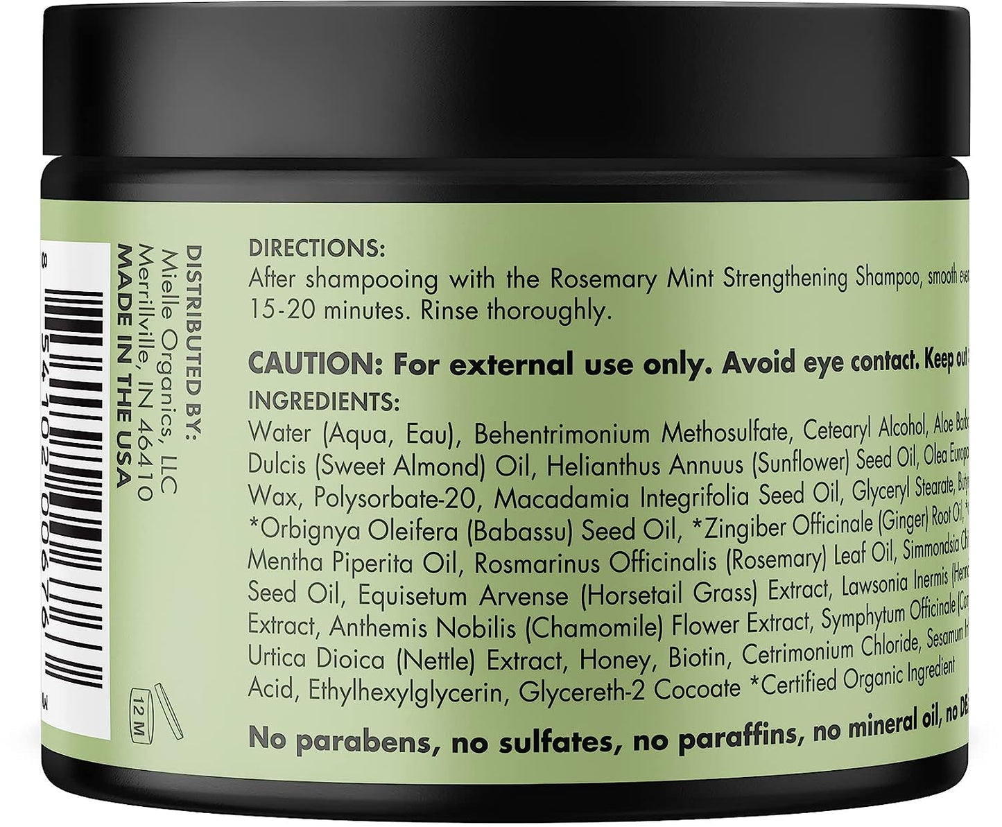 Rosemary Mint Strengthening Hair Masque Essential Oil & Biotin Deep Treatment