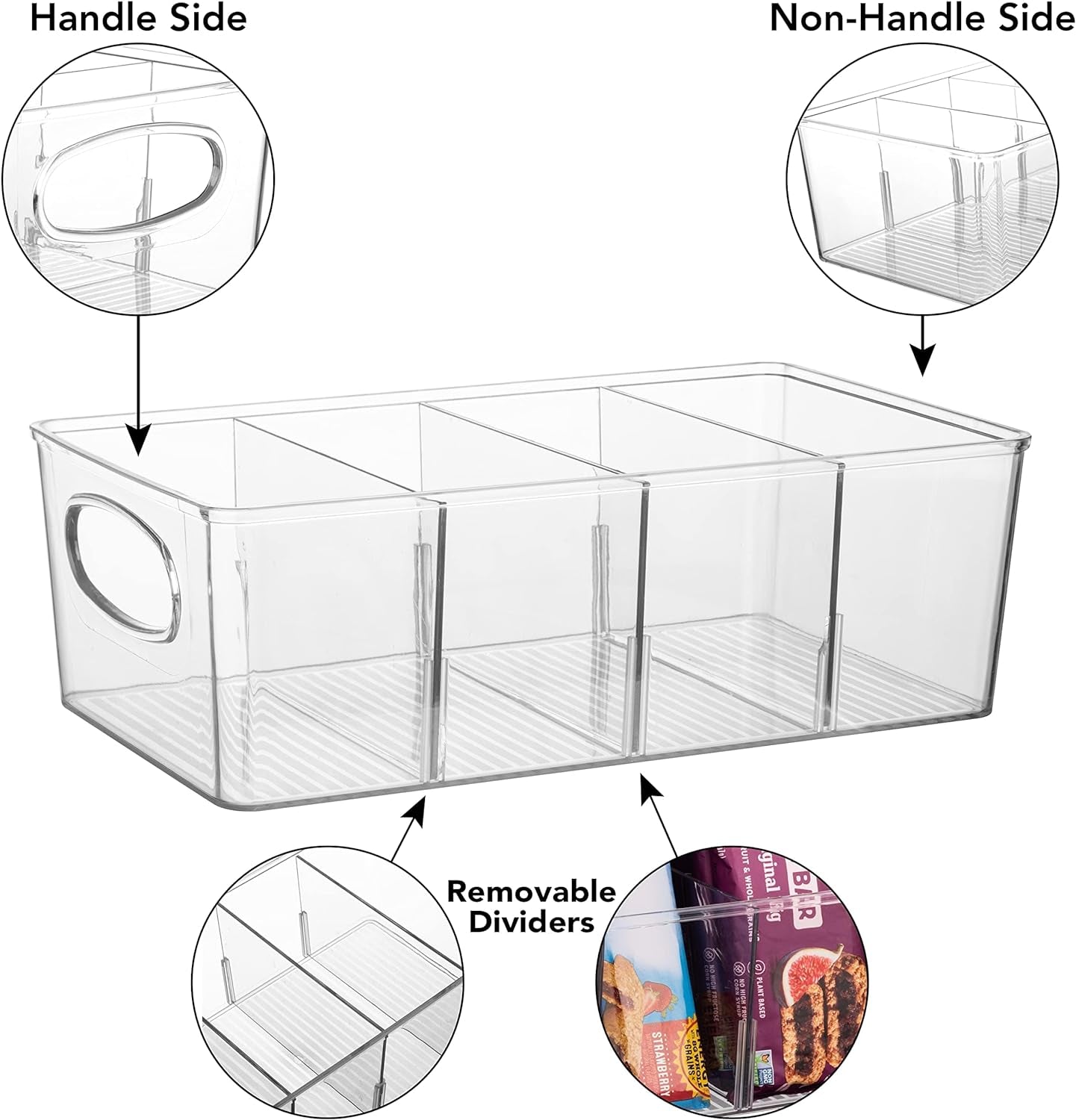 Plastic Pantry Organizers and Storage Bins with Removable Dividers Perfect Kitchen Organization