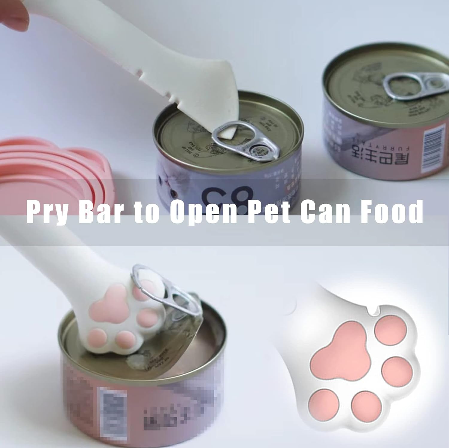 Lid for Dog Cans Cute Paw Shape One Lid One Spoon Pack 