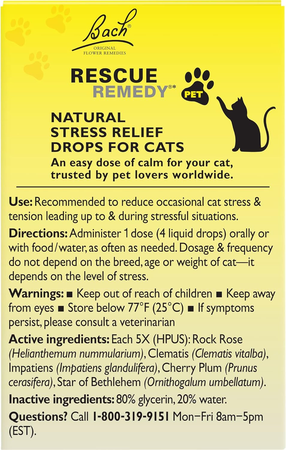   Natural Calming Drops Stress Relief for Cats & Kittens 