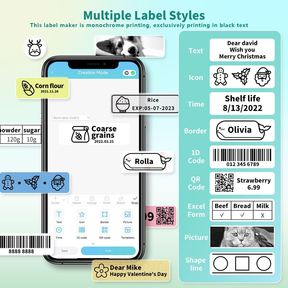 D30 Label Maker Machine Portable Bluetooth Mini Label Printer