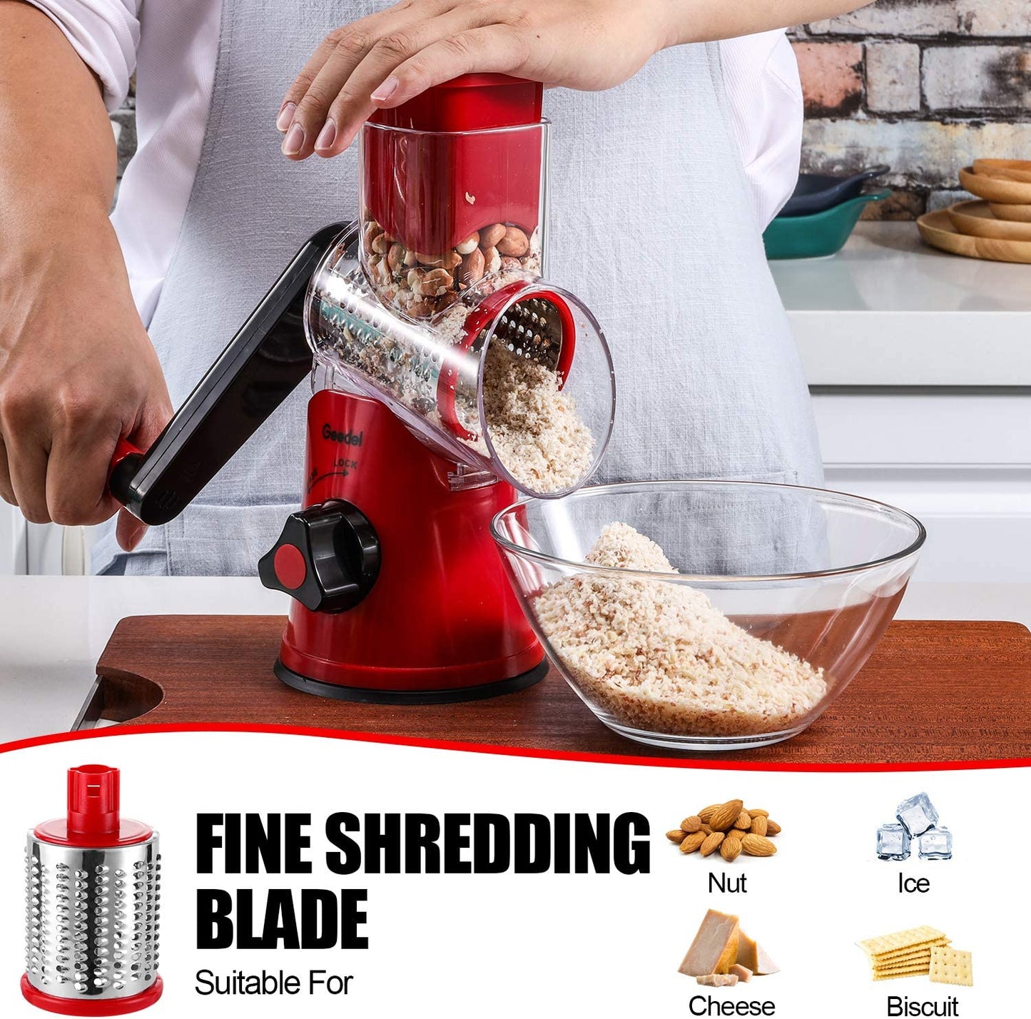 Kitchen Mandoline Vegetable Slicer with 3 Interchangeable Blades