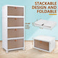 4 Tier Stackable Plastic Storage Bins with Lid and Wheels23QT Closet Organizers