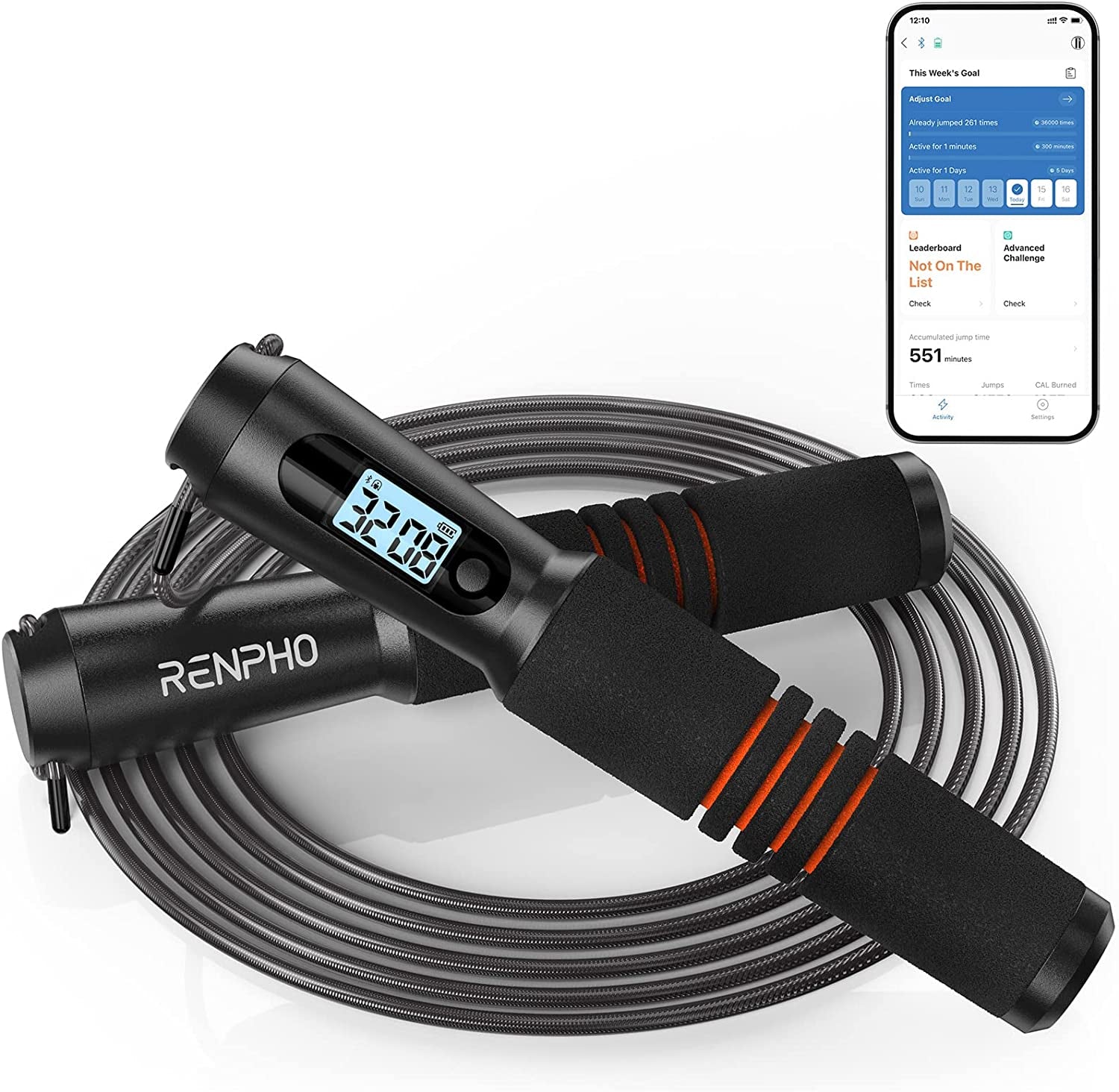 Smart Jump Rope Fitness Skipping Rope with APP Data Analysis Workout Jump Ropes