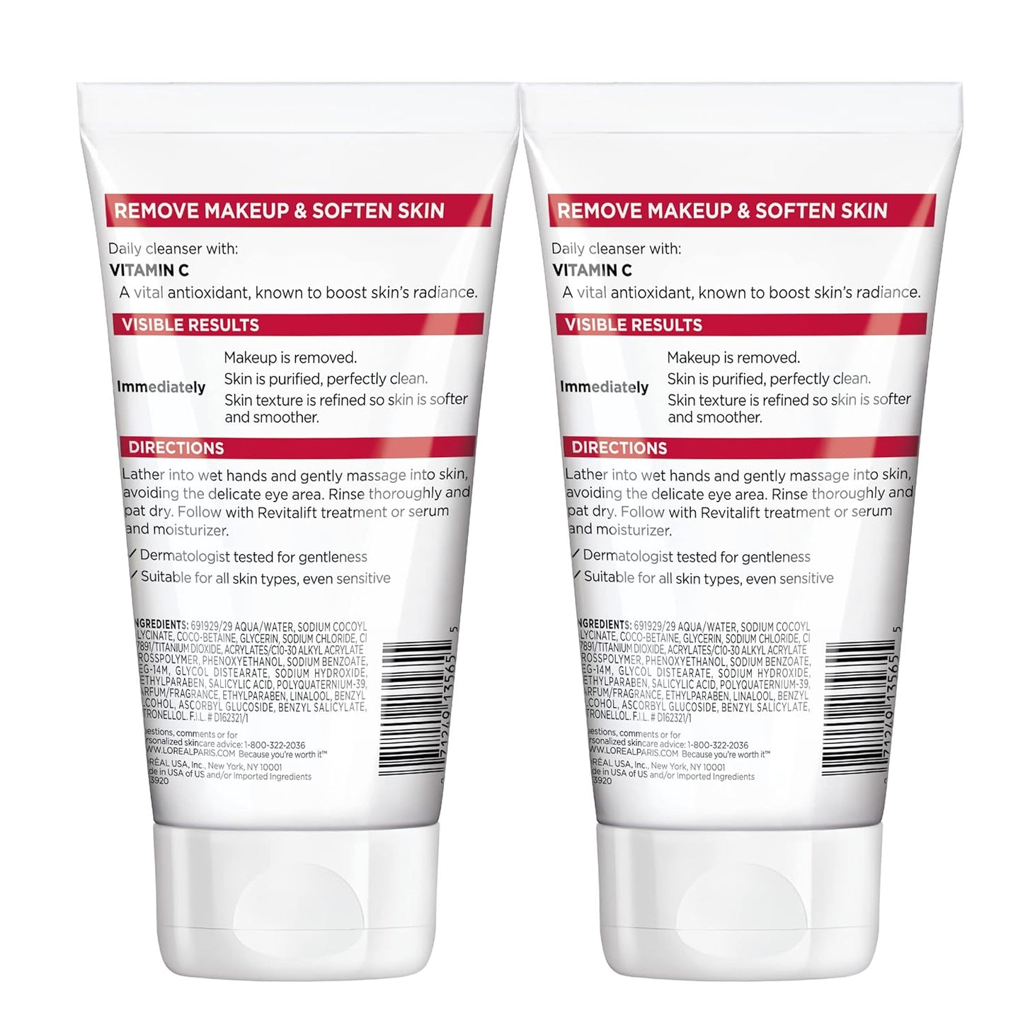 Revitalift Daily Cream Cleanser Gentle Makeup Remover Face Wash