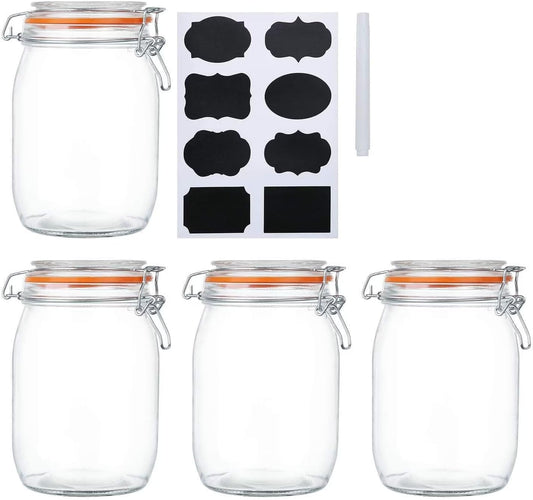 Wide Mouth Mason Jars with Airtight Hinged Lids