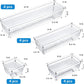 14 PCS Clear Plastic Drawer Organizer Tray 4 Sizes Desk Drawer Divider 