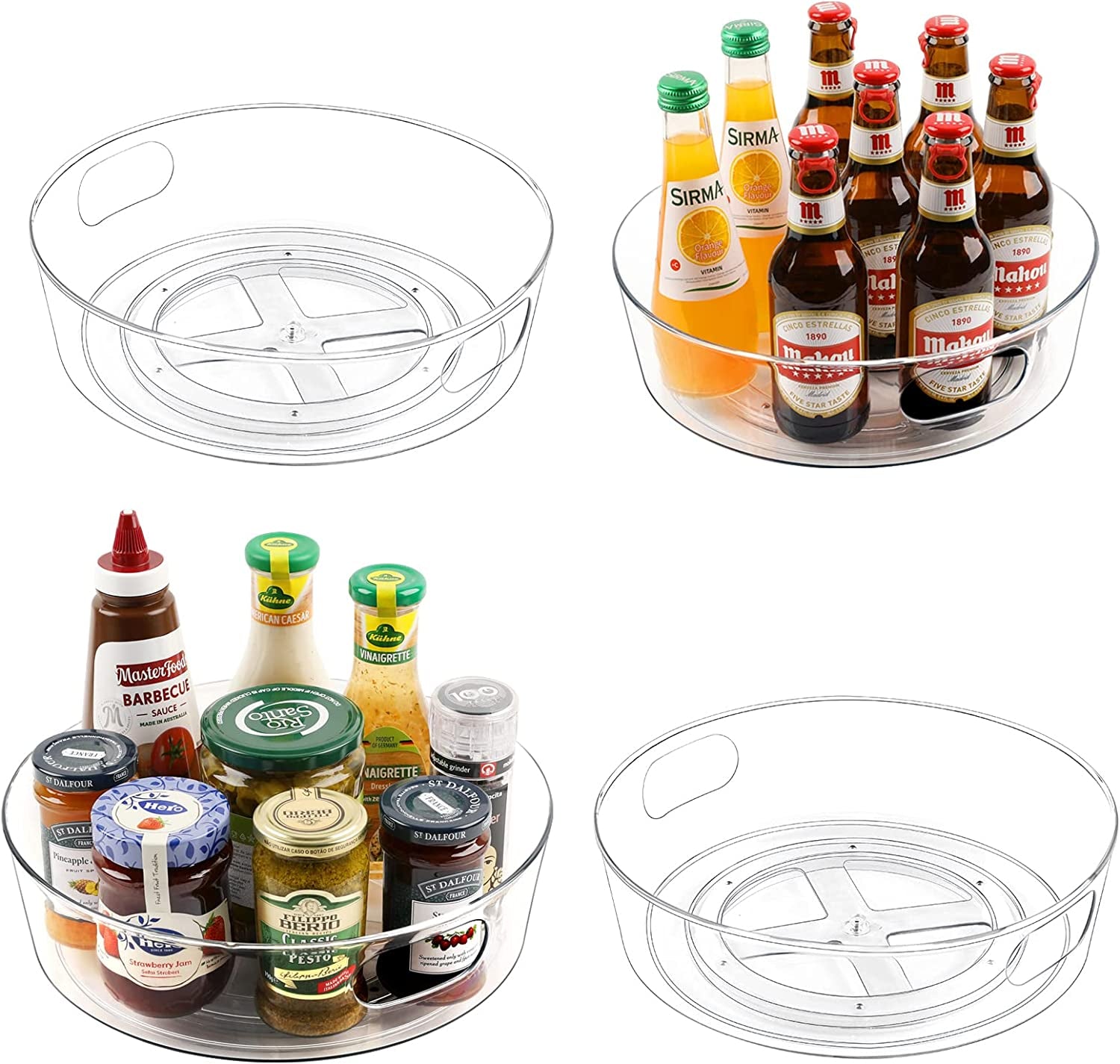 4 Pack Lazy Susan Organizer for Cabinet Upgraded 