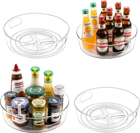 4 Pack Lazy Susan Organizer for Cabinet Upgraded 