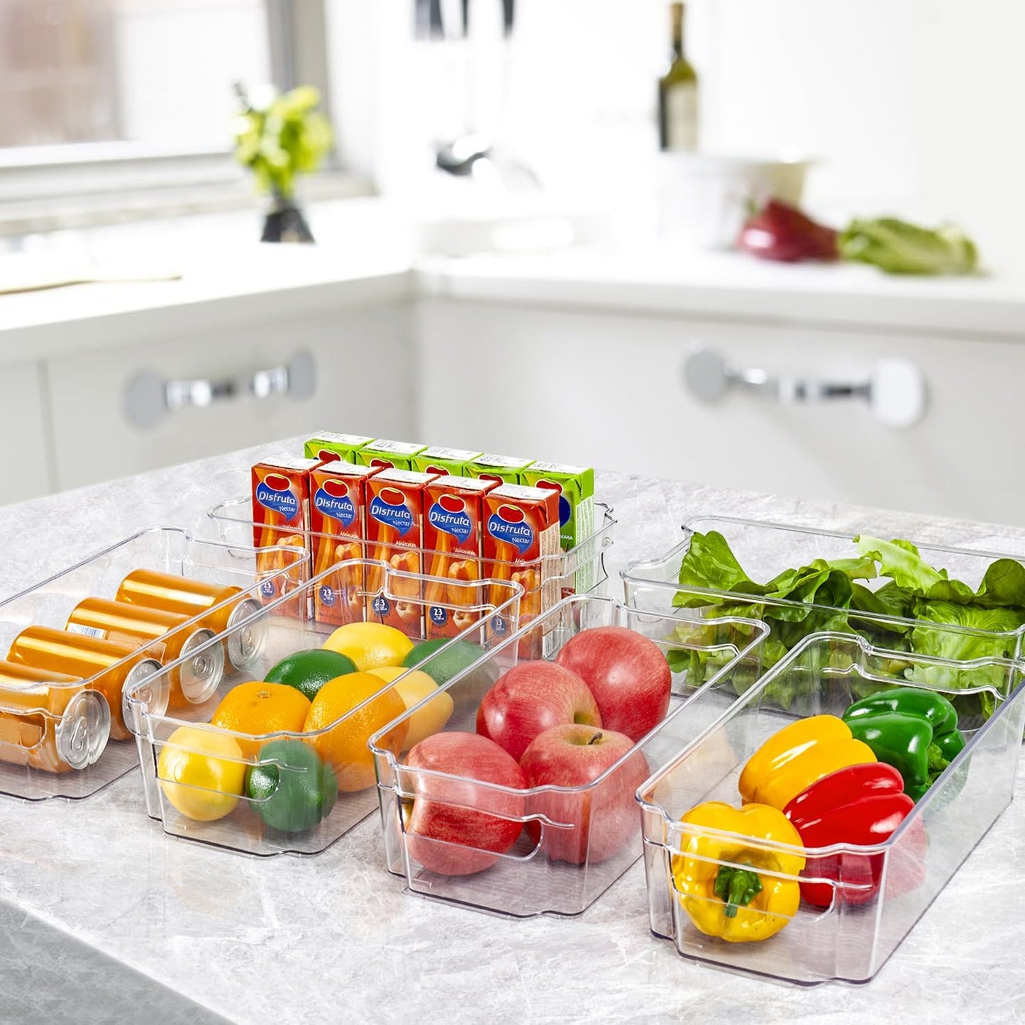 Refrigerator Organizer Bins  8Pcs Clear Plastic Bins for Fridge Freezer Kitchen