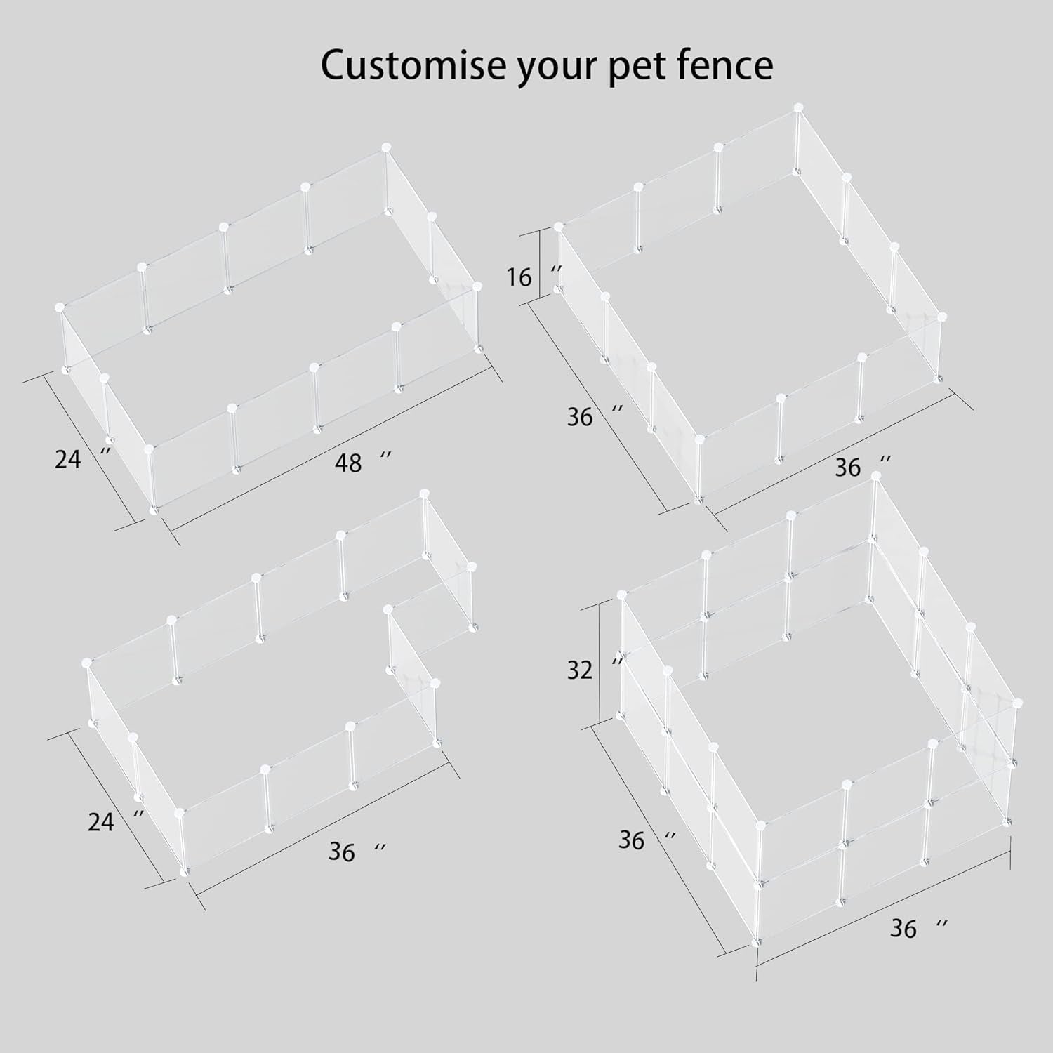 Pet Playpen Portable Small Animals Playpen Customizable Shape 