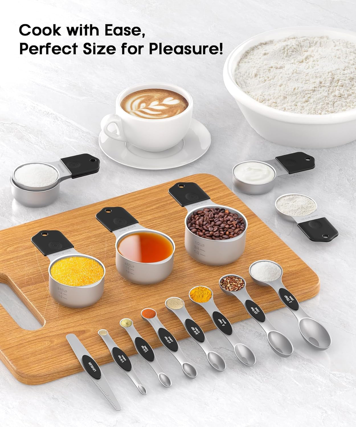 Magnetic Measuring Cups and Spoons Set Heavy Duty 304 Stainless Steel