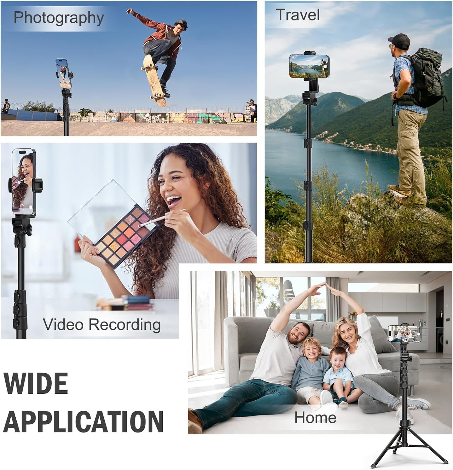 64 Tripod for Cell Phone & Camera Phone Tripod with Remote and Phone Holder